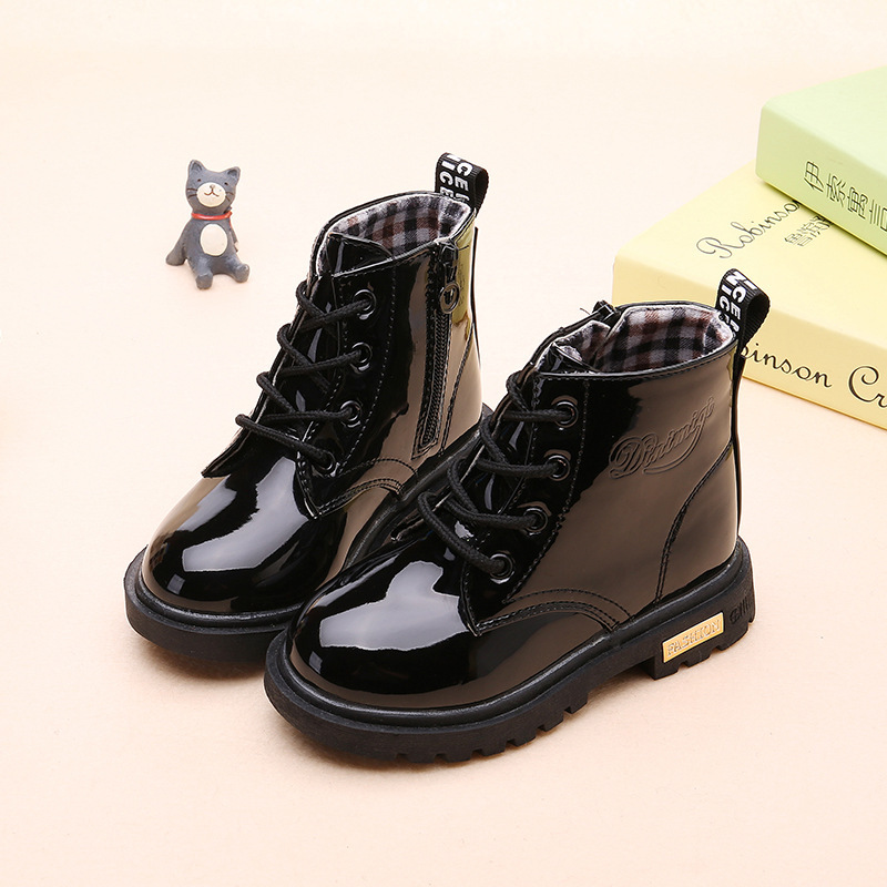 2025 Spring and Autumn Small, Medium and Large Children's Boots Children's Martin Boots Cotton Shoes Fashionable Boys and Girls Korean Style Martin Boots Thickened