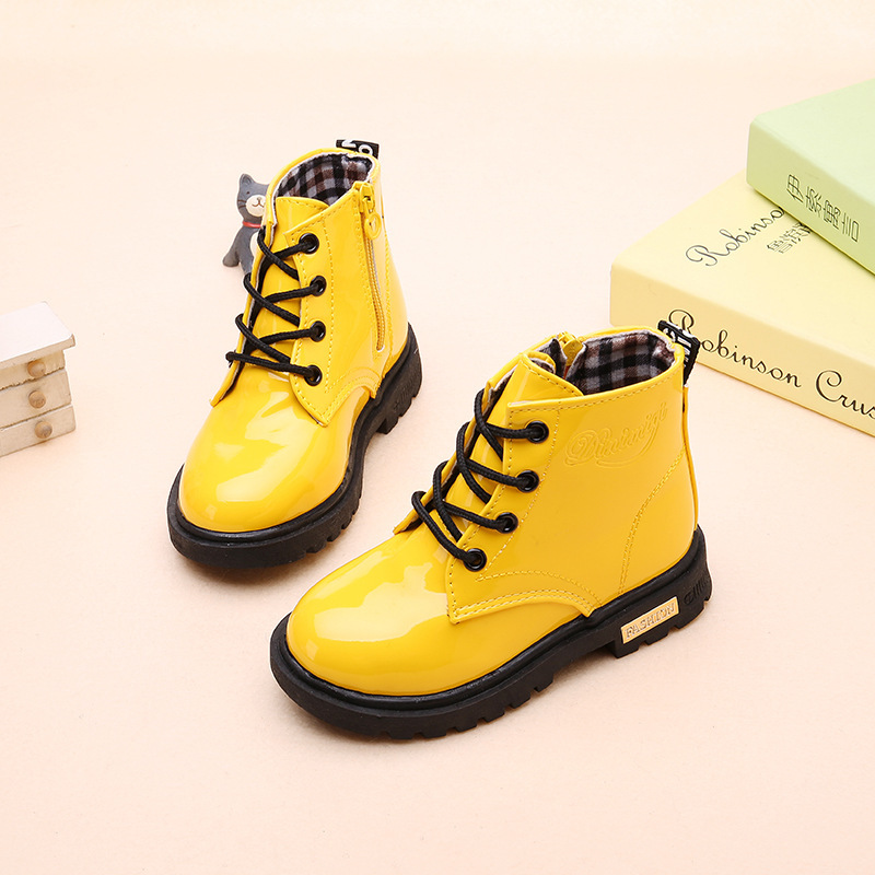 2025 Spring and Autumn Small, Medium and Large Children's Boots Children's Martin Boots Cotton Shoes Fashionable Boys and Girls Korean Style Martin Boots Thickened