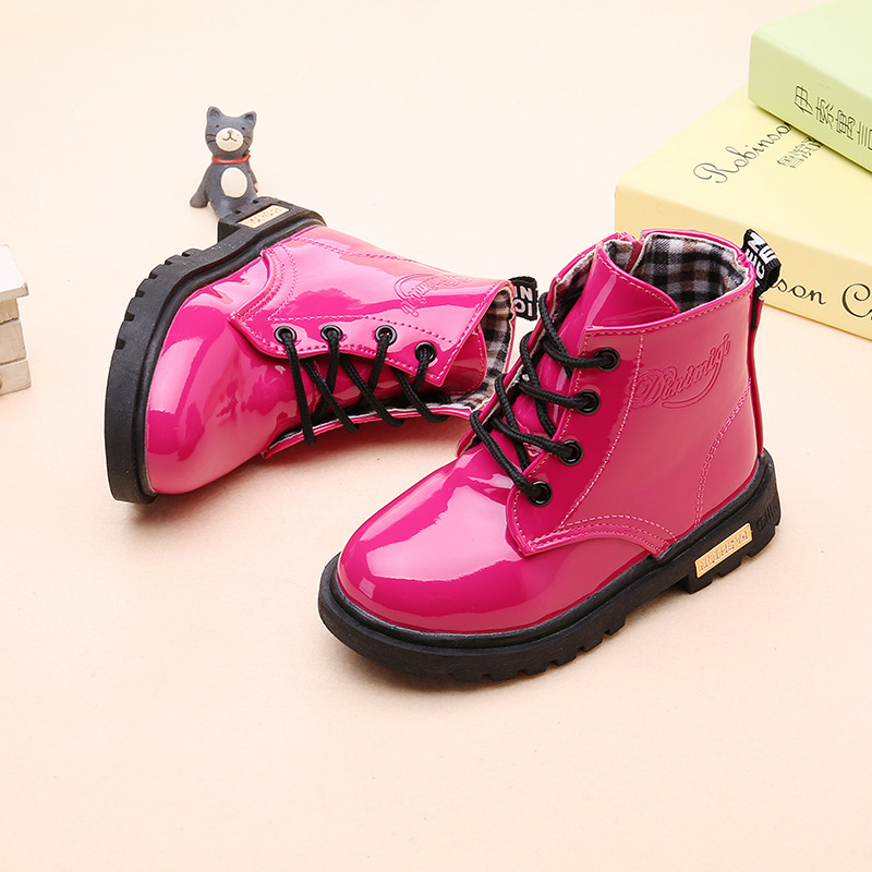 2025 Spring and Autumn Small, Medium and Large Children's Boots Children's Martin Boots Cotton Shoes Fashionable Boys and Girls Korean Style Martin Boots Thickened
