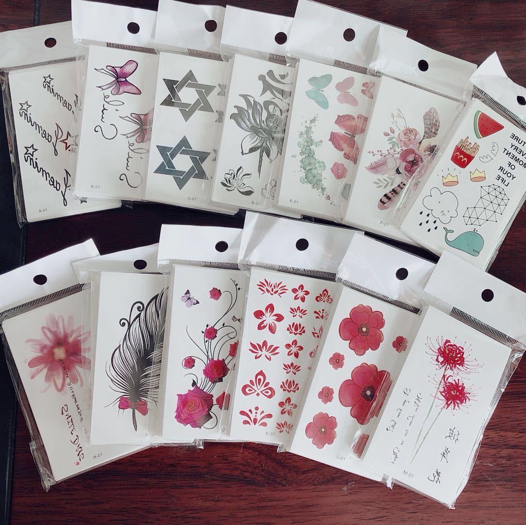 In stock wholesale fresh tattoo stickers durable South Korea Harajuku tattoo flower cartoon star sexy tattoo stickers