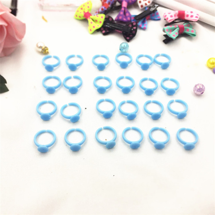 diy children's ring base family handmade materials pink diy plastic ring resin jewelry accessories