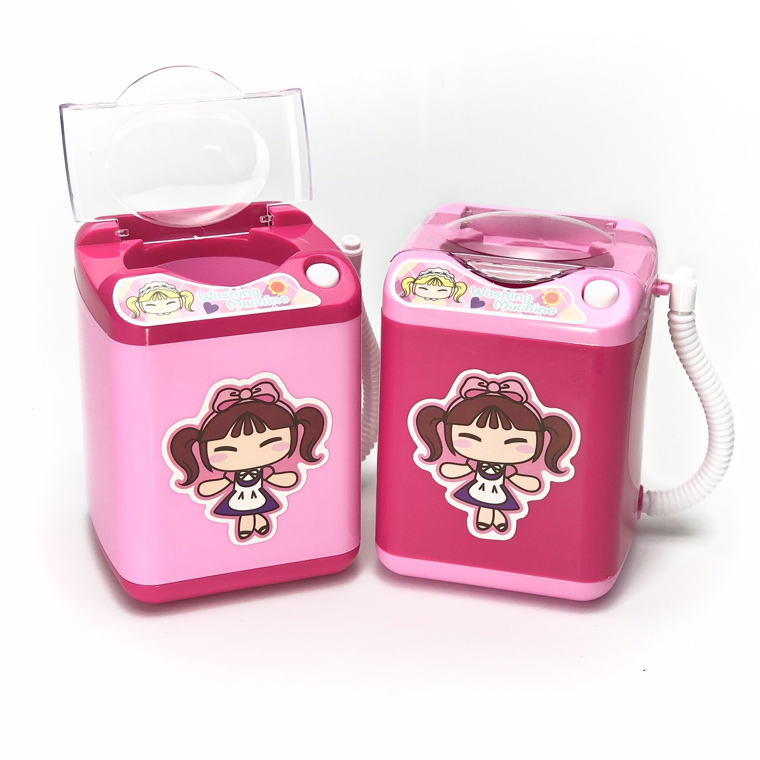 Shake the sound of powder puff cleaning machine simulation household appliances mini washing machine toys play house electric children cross-border