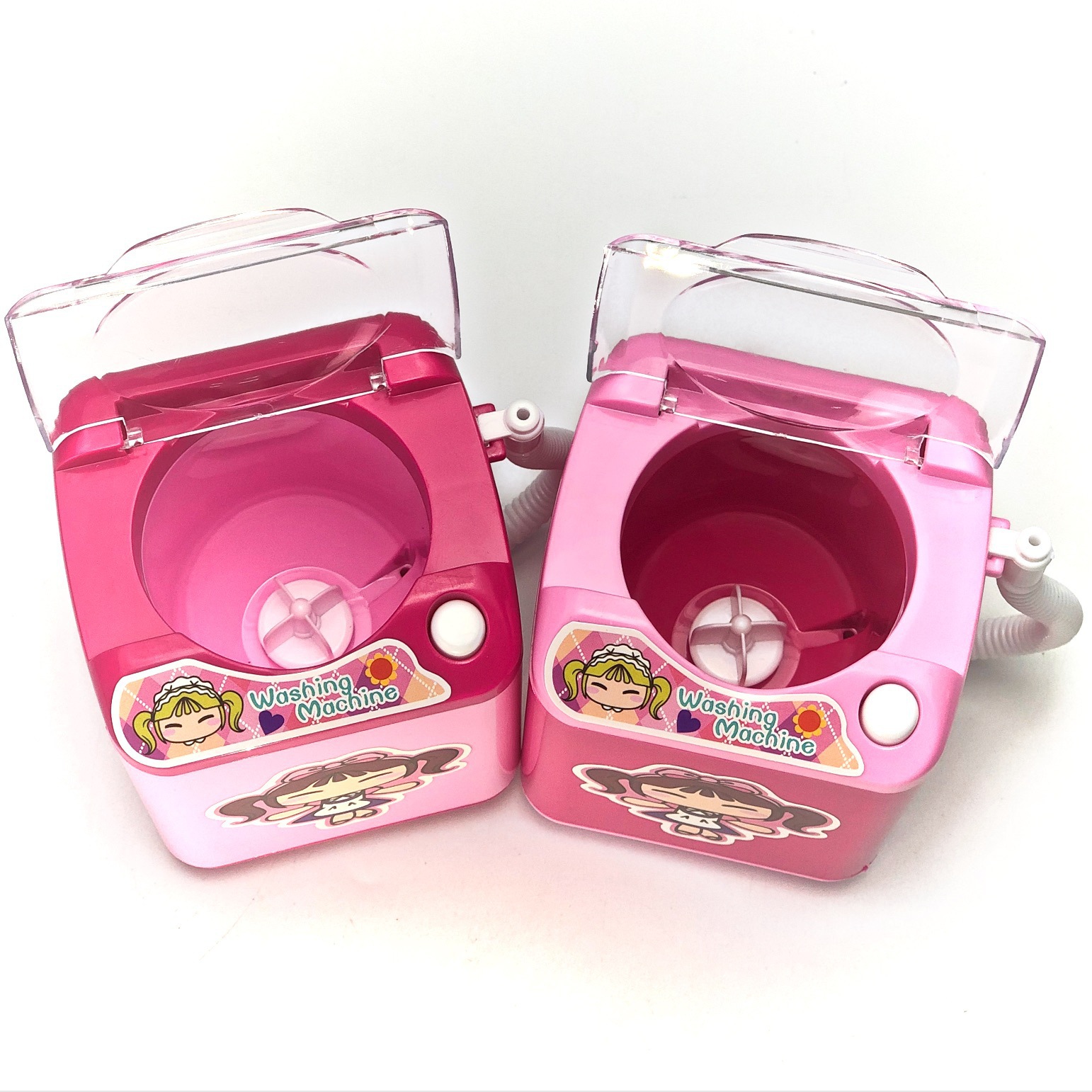 Shake the sound of powder puff cleaning machine simulation household appliances mini washing machine toys play house electric children cross-border