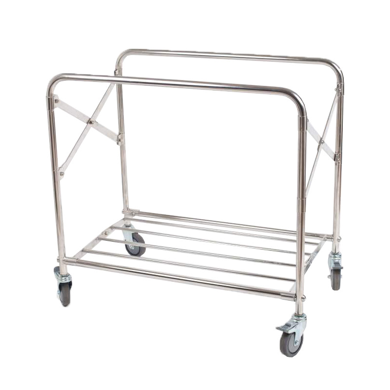 Linen Cart Foldableing Stainless Steel Hotel Guest Room Dry and Wet Classification Hand Push Laundry Cleaning Service Cart Universal Wheel