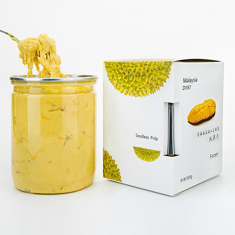 Пюре из чистого фрукта дуриана Мусанг Кинг из Малайзии 500г замороженный дуриан банка D197