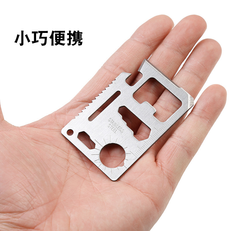 Multifunctional stainless steel Swiss Army knife card outdoor camping life saving Army knife card in stock portable creative card
