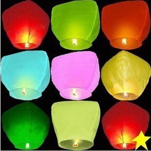 Cross-Border White Flame Retardant Paper Oval Wishing Sky Lamp Love Romantic Creative Colorful Holiday Wishing Kongming Lantern