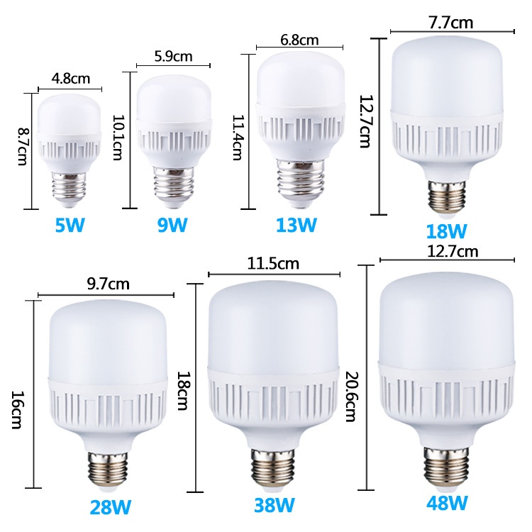 Factory Direct Sales Led Energy-Saving Light Bulb Screw E27 Super Bright Household Bulb Energy-Saving Lighting Fixtures Night Market Street Lamp