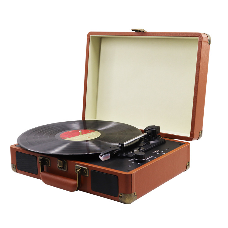 Black rubber record player record player record player suitcase machine black rubber record player gift cross-border e-commerce preferred manufacturers