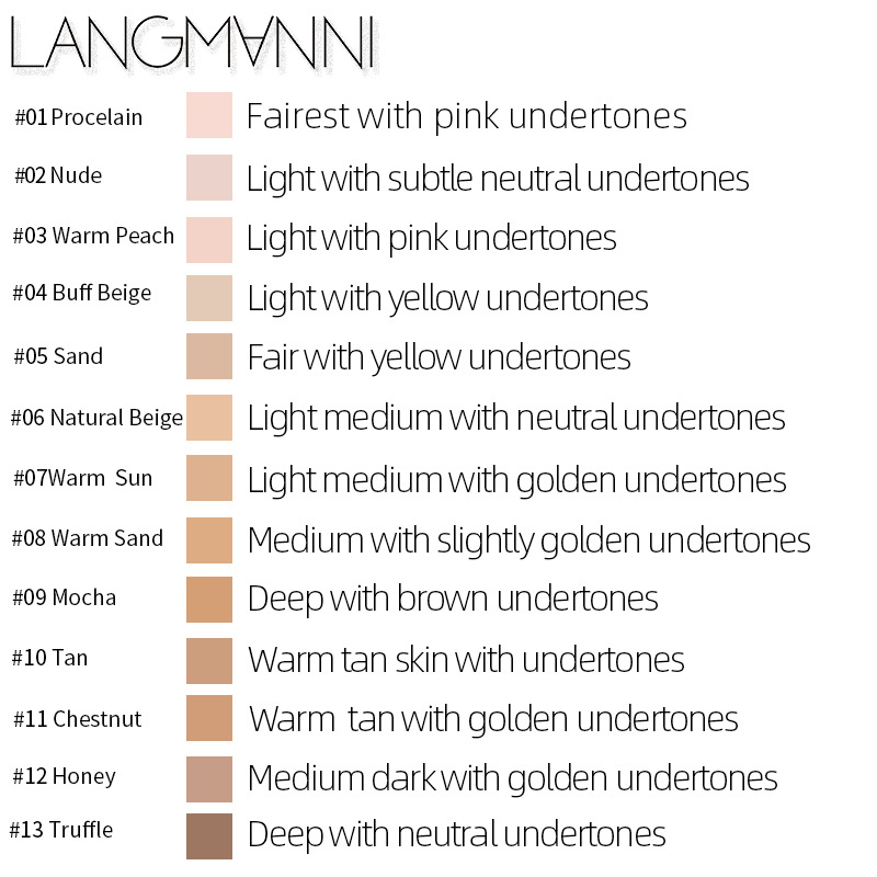Langmanni Cross-Border Makeup Foundation Matte Oil Control Concealer Foundation European and American Makeup Amazon Exclusive Supply