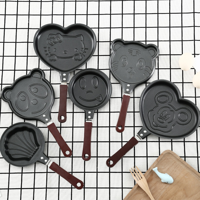 Детская мини-сковорода Xinmao, маленькая масляная сковорода для дома, креативная, небольшого размера, антипригарная, с любовным мультяшным дизайном, оптовая продажа