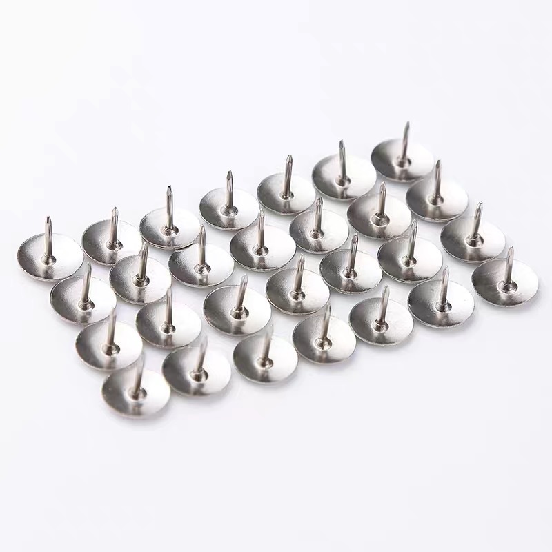 Office supplies silver push pin nickel plated big head nail flat head press nail metal round head nail Cork nail wall nail wholesale