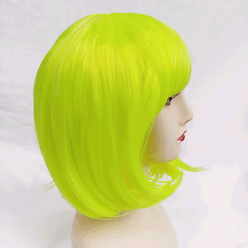 Supply cross-border Carnival Qi bangs student Hair Festival colorful BoBo head Halloween short student hair wig headdress