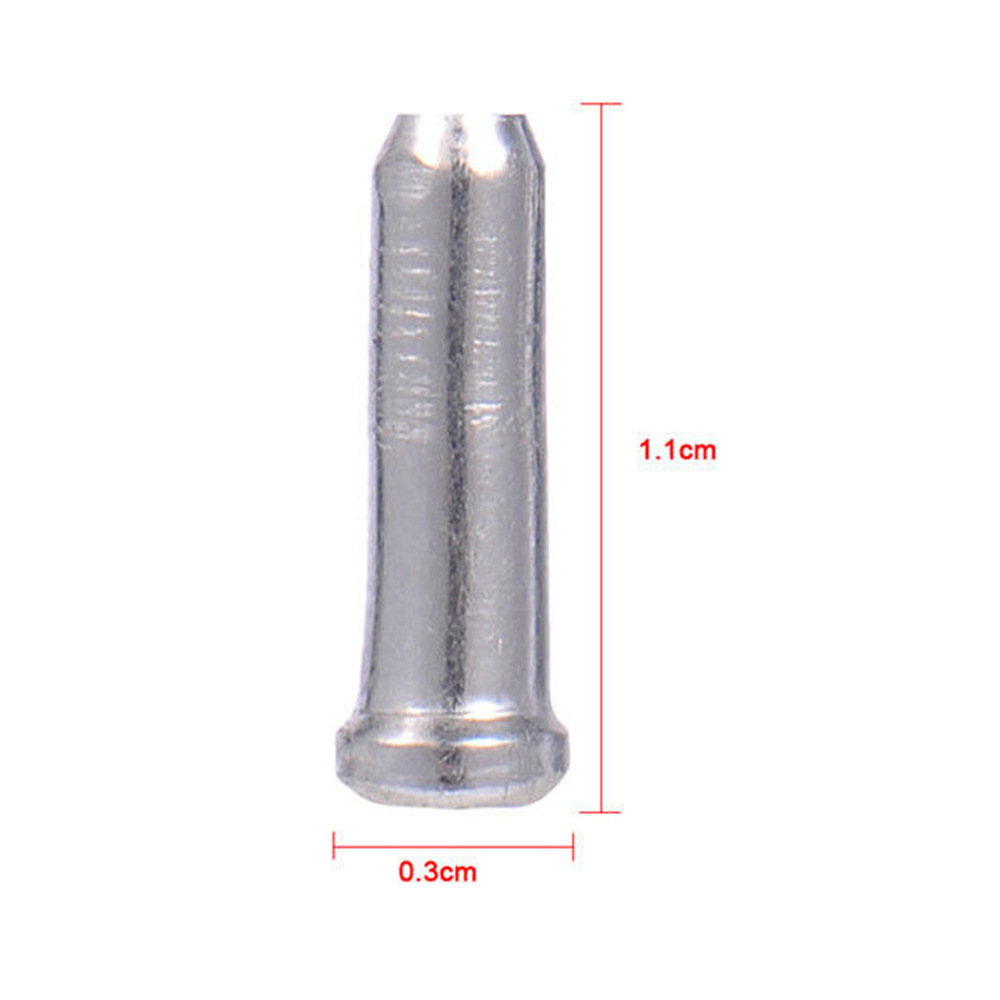 Bicycle Cable End Cap Inner Cable Sleeve for Shifting and Brake Cables, Aluminum Alloy Tail Frame Cap, Silver