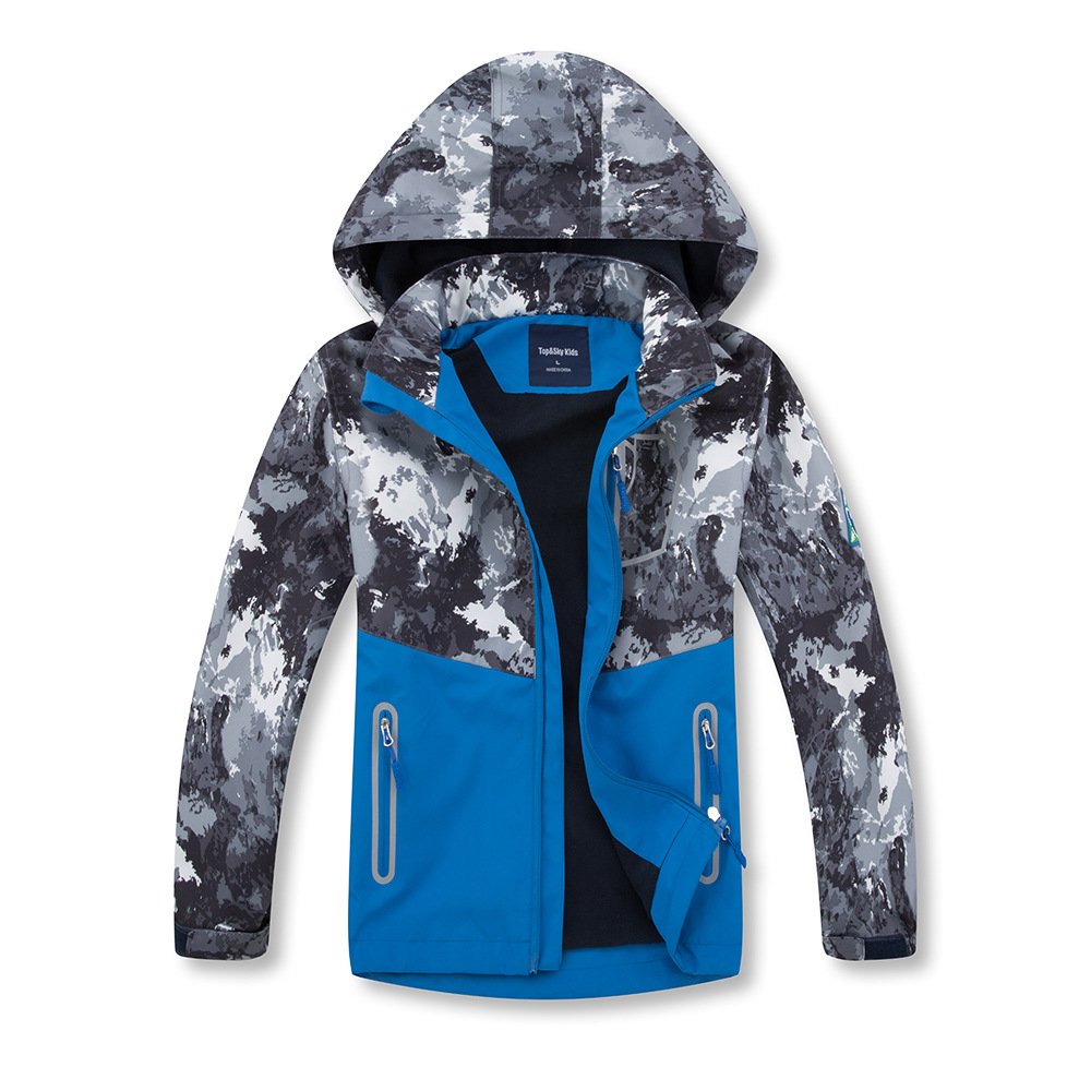 2024 Men's and Women's Medium and Large Children's Outwears, Windbreaker Jackets, Color-Blocked Camouflage Zipper Shirts, Waterproof and Breathable Outdoor Children's Jackets