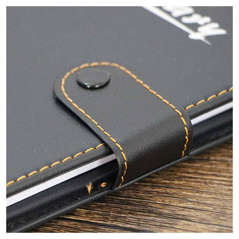 Black Leather Notepad Fashion Meeting Minutes Wholesale Party Member Study Notes Manufacturer Business Notebook Customization
