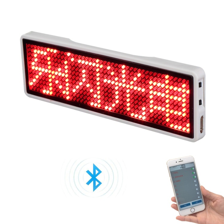 Светодиодный значок Bluetooth для мобильного телефона, прокручивающееся слово, красный дисплей номера автомобиля после вождения