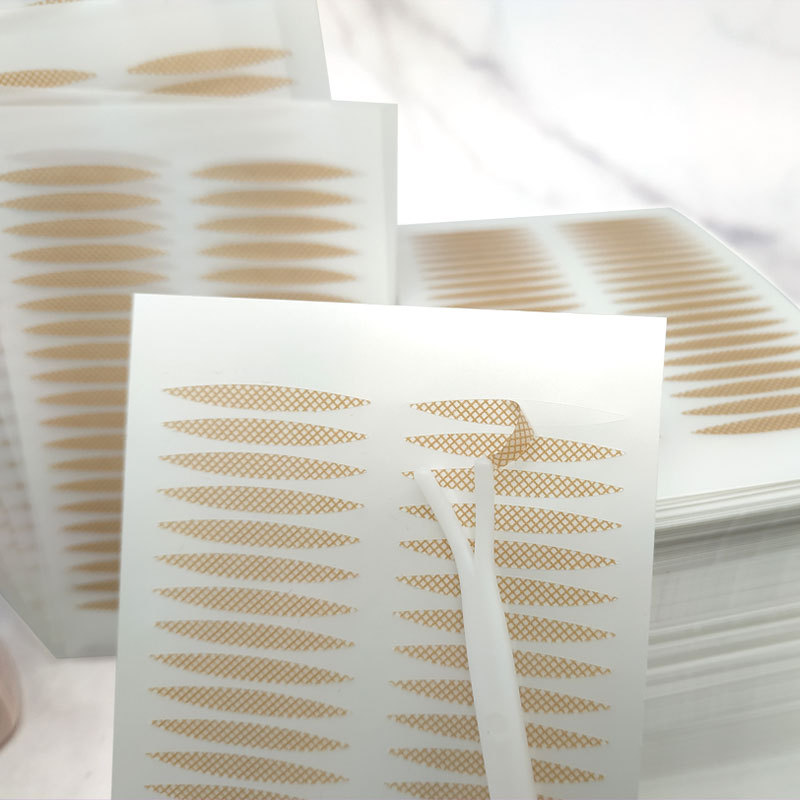 Кружевные наклейки для двойного века оливковая сетка натуральная невидимая бесшовная дышащая телесного цвета долговечная двусторонняя TikTok тот же стиль широкий