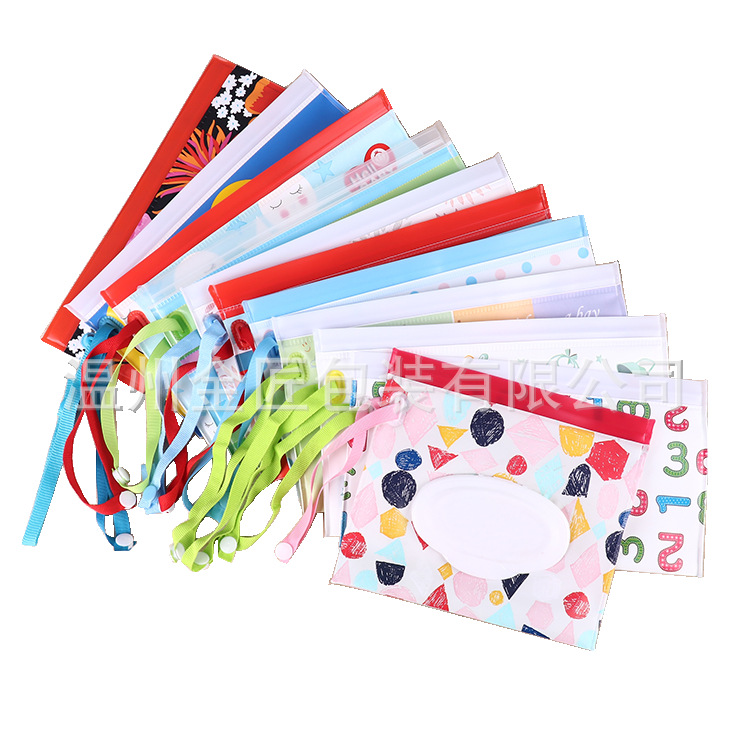 Factory a large number of spot EVA wet towel bag removable flip tissue bag bedside cart portable rope hanging bag