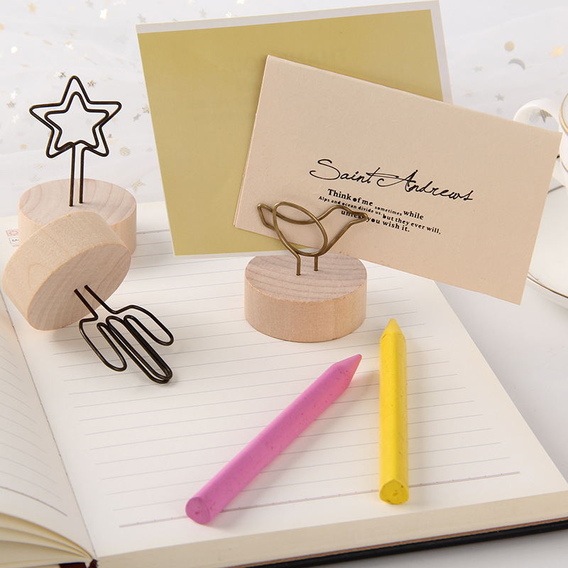 Retro Log Note Holder, Simple and Cute Photo Holder, Message Note Holder, Home Decoration Ornaments, Opp Bag