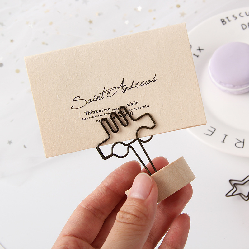 Vintage Log Note Holder Simple Cute Photo Holder Message Note Holder Home Decoration Ornaments opp Bag