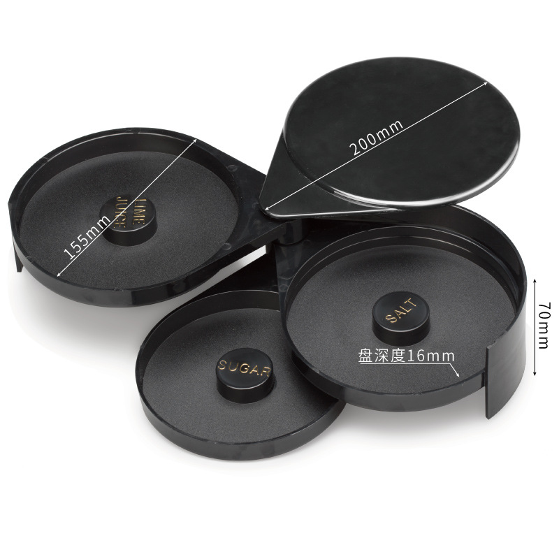 Spot wholesale three-layer plastic salt edge box salt dispenser sugar edge box juice cocktail seasoning box can be printed LOGO
