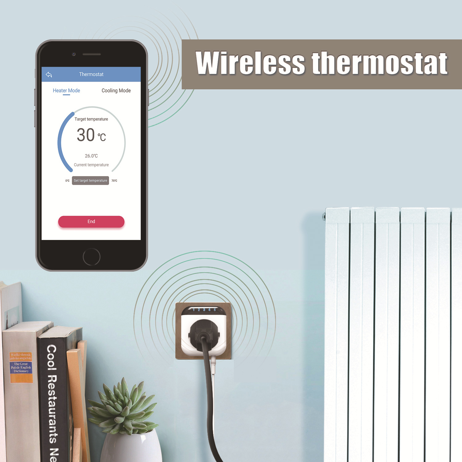 Amazon hot sale WiFi smart thermostat socket graffiti APP and voice control