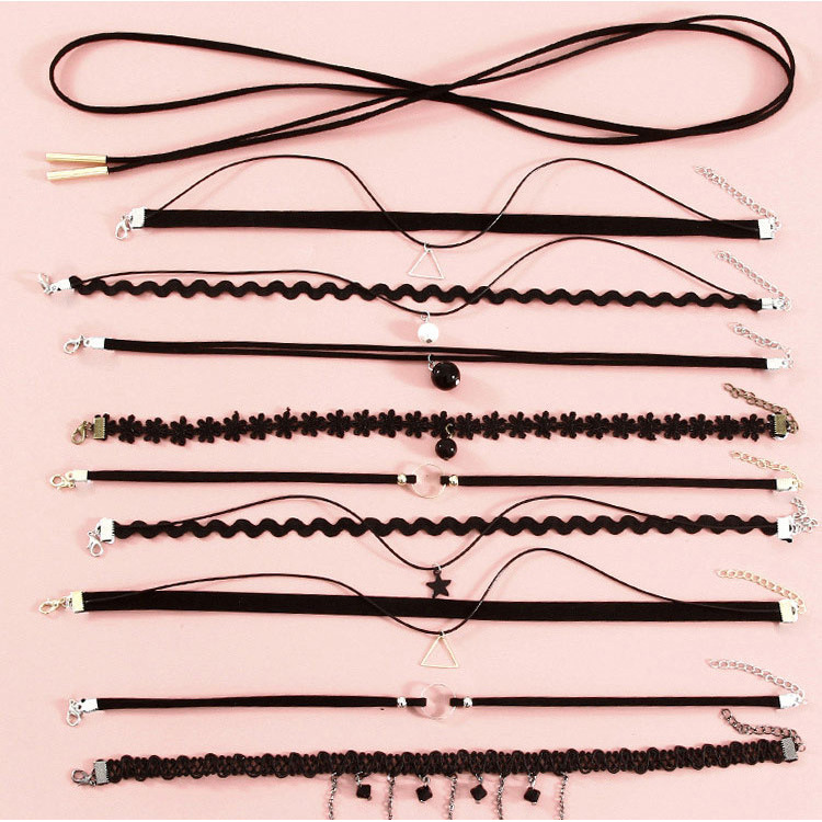 Korean version of tremolo with net red necklace collar choker female Korean version of clavicle chain lace clavicle chain in stock wholesale