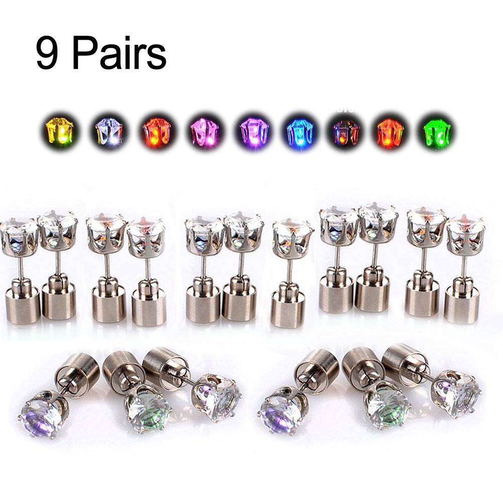 Manufacturer in Stock Wholesale Douyin Nightclub Trendy Jewelry Luminous Earrings Bar Night Market Cool Luminous Earrings