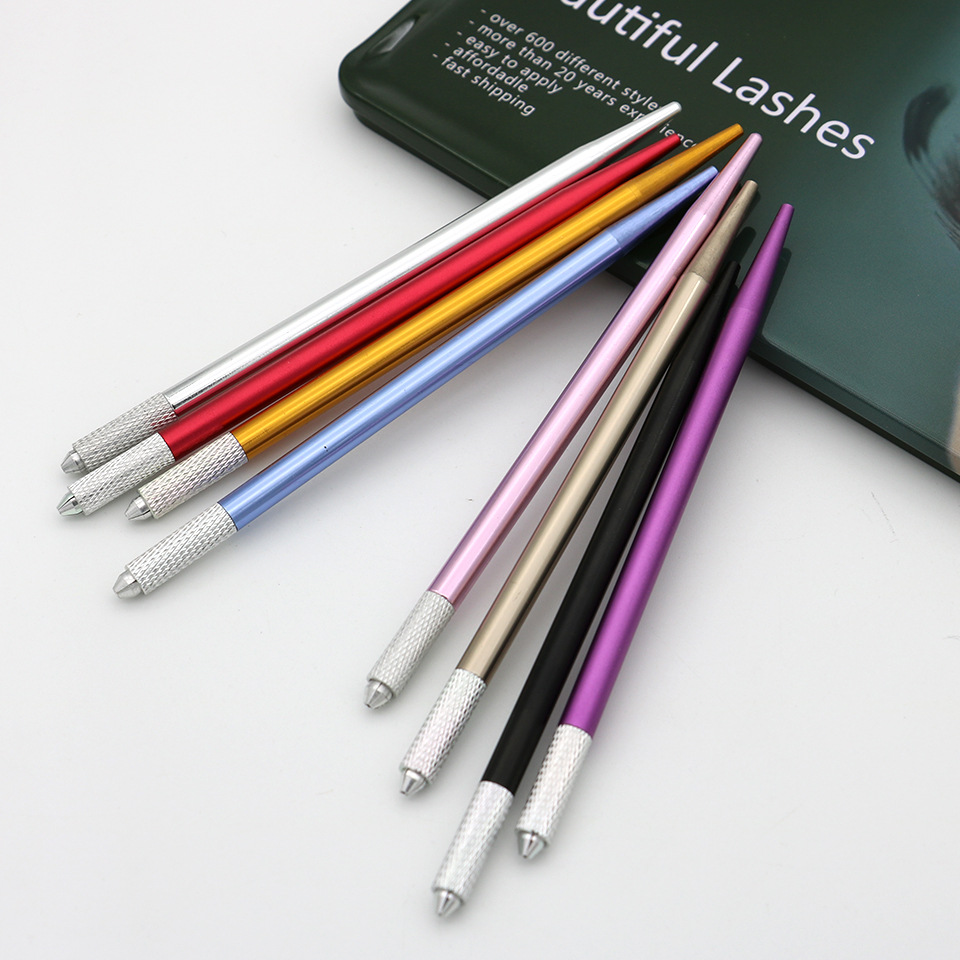 Tattoo Pen Manual Shading Pen Cross-Shaped Meteor Eyebrow Red Shading Eyebrow Pen Tattoo Tool Shading Round Needle Semi-Permanent