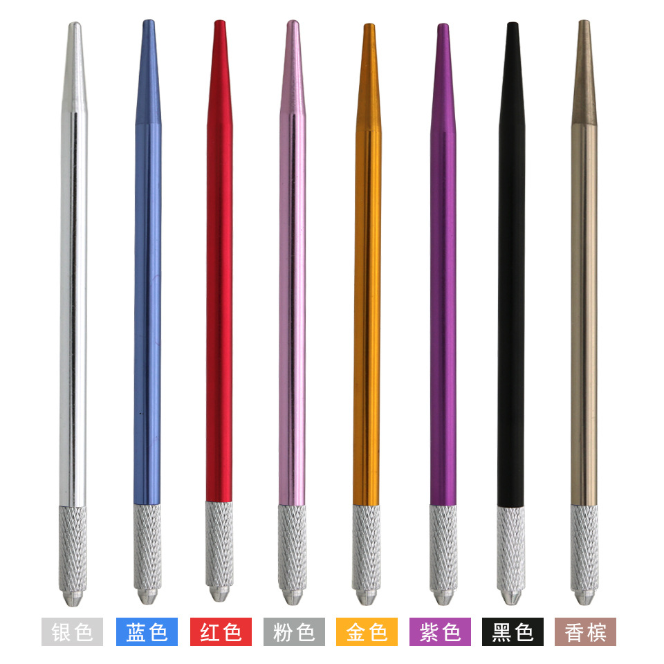 Tattoo Pen Manual Shading Pen Cross-Shaped Meteor Eyebrow Red Shading Eyebrow Pen Tattoo Tool Shading Round Needle Semi-Permanent
