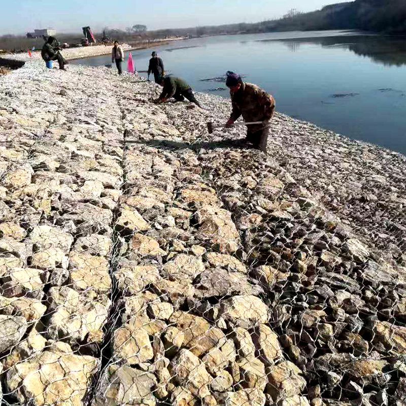 Gabion gabion net Renault pad river control flood control slope protection lead wire cage galvanized Gabion net bag plastic stone
