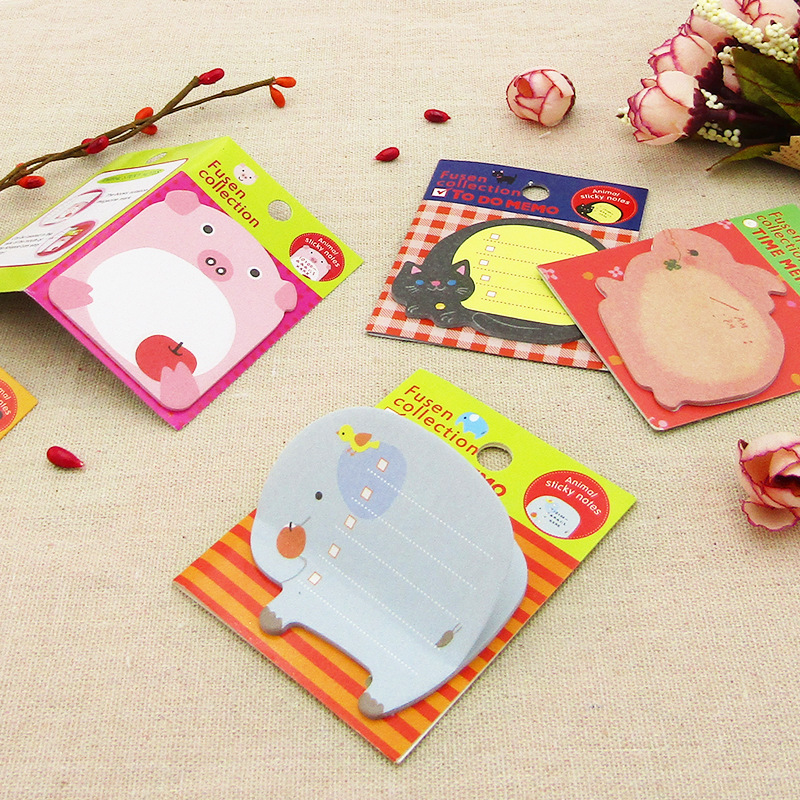 Korean Stationery Creative Cute Cartoon Animal Note Pad Portable Tearable Student Gift Post-It Note N Times