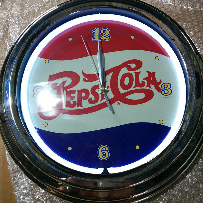 Supply style single tube neon tube wall clock 15 inch single tube neon clock neon clock