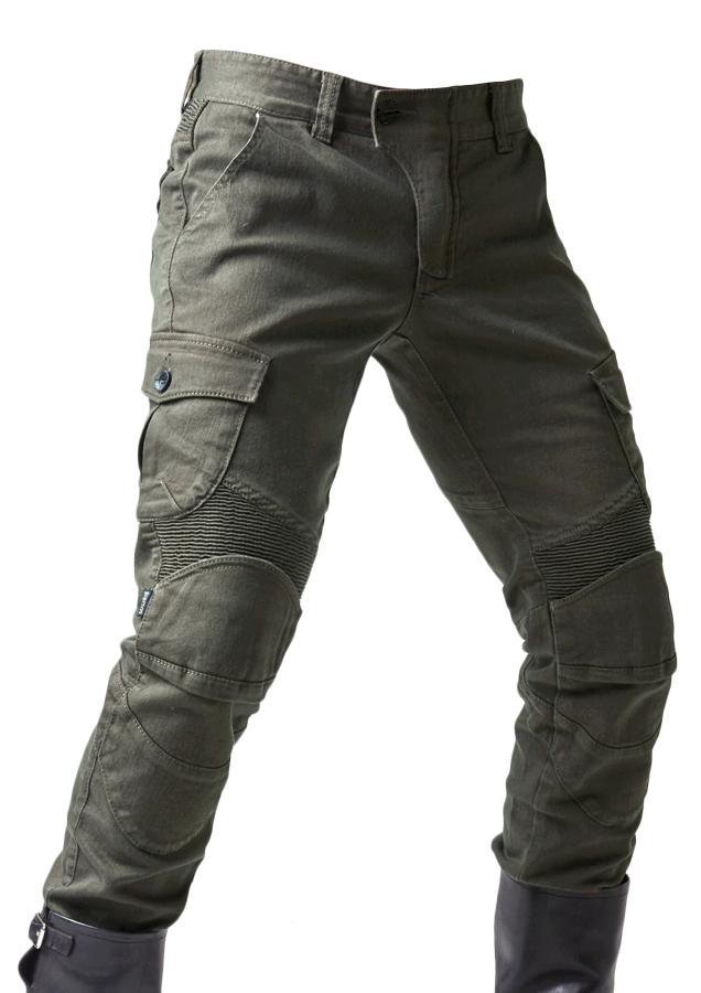 Genuine Cycling Pants Men's Summer Motorcycle Motorcycle Anti-fall Knight Equipment Four Seasons Elastic Cowboy Army Green Racing Pants