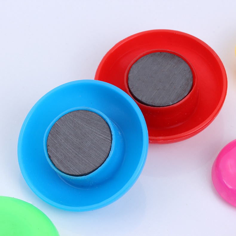 Whiteboard Blackboard Magnet Magnetic Particle Strong Magnetic Absorbing Iron Office Magnetic Sticker Round 30mm Magnetic Nail Color Stationery Magnetic Button Teaching Aids