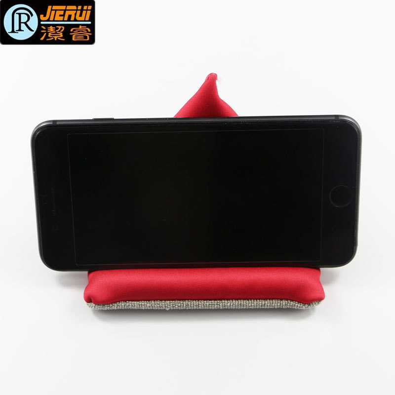 Customized Logo Digital Printing Plush Lazy Desktop Sandbag Creative Gift Hot Selling Triangular Mobile Phone Holder