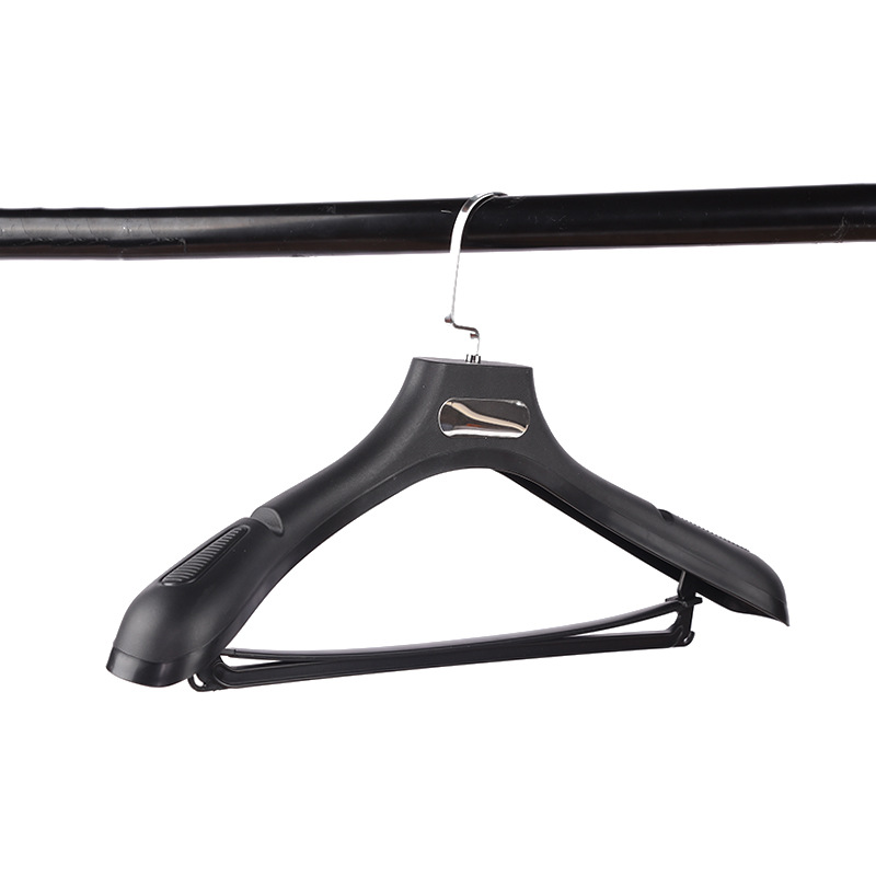 Clothing Store Black Plastic Clothes Hanger Women's Clothes Support Adult Clothes Hanging Suit Clothes Hangers Dry Cleaning Shop Clothes Rack Pant Clip