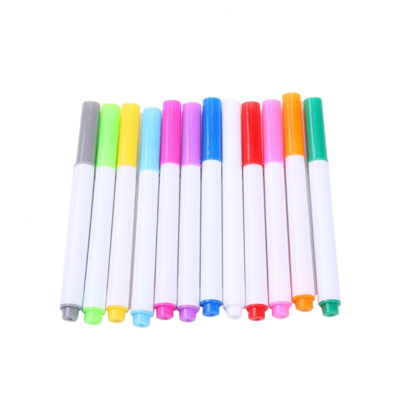 Qianhui dust-free water-soluble chalk liquid lamp board pen fluorescent board white children's blackboard 12 color erasable water chalk