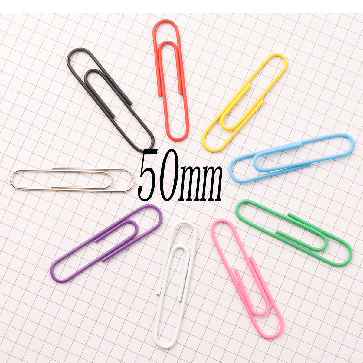 Creative cartoon bookmark color paper clip nickel plated paper clip paper clip material fixed pin decoration 50mm