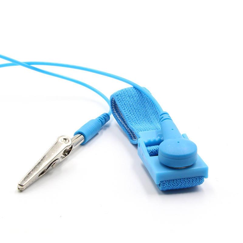 Yanhao Manufacturer Wholesale Anti-Static Wrist Strap Pvc Corded Wrist Strap Blue 1.8m Electrostatic Bracelet