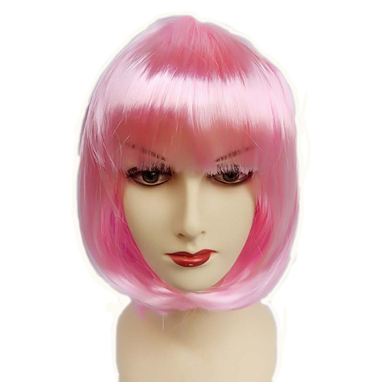 Supply cross-border Carnival Qi bangs student Hair Festival colorful BoBo head Halloween short student hair wig headdress