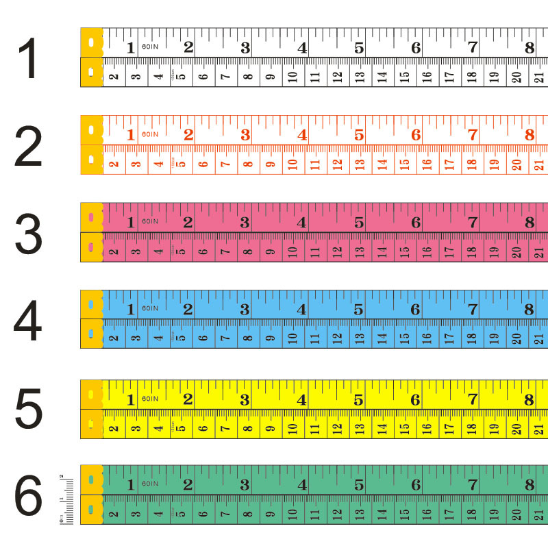 Factory-produced white background black, white background Red 1.5m optional color tape soft ruler measuring ruler