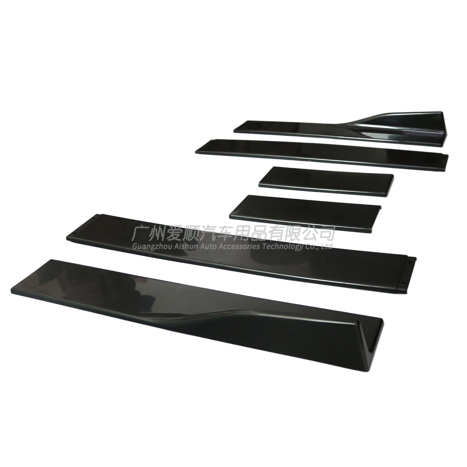 Car universal three-section side skirt 2 M combination side skirt 2.2 m car modification split side skirt small surrounded Black