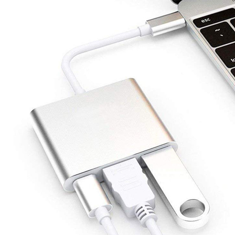 2025 New Digital Accessories Typec to HDMI Adapter Cable with Hub Converter Type Docking Station