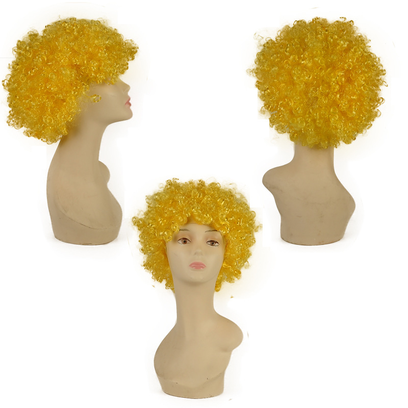 Yiwu color wig clown wig explosive head World Cup fans hair Party party kids adults