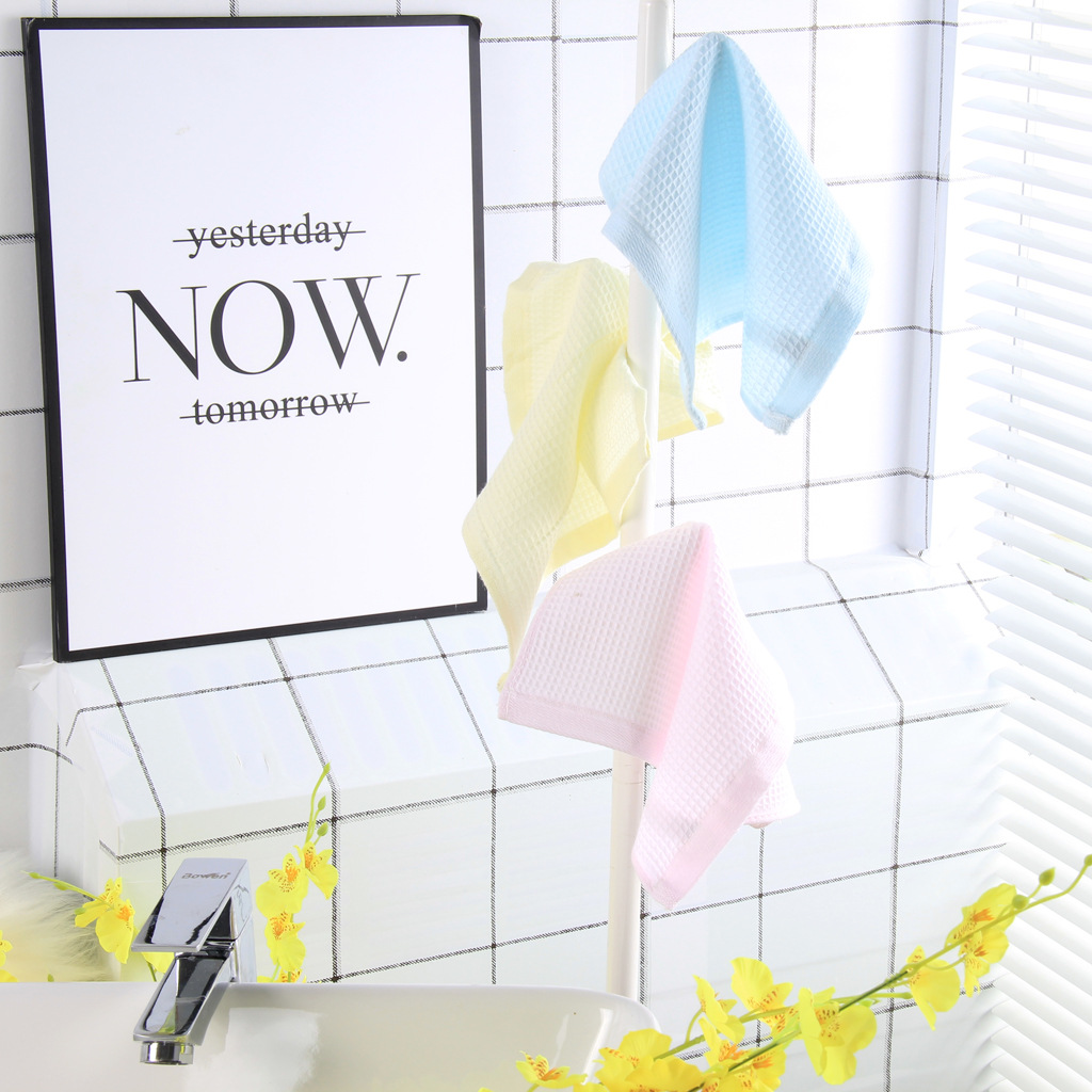 Cotton square towel color grid gauze small towel baby gauze saliva towel kindergarten handkerchief towel wholesale