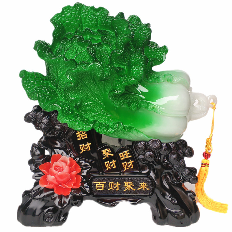 Baicai Gathered Jade Cabbage Baicai Ruyi Resin Crafts Ornaments Feng Shui Opening Home Decoration Gifts