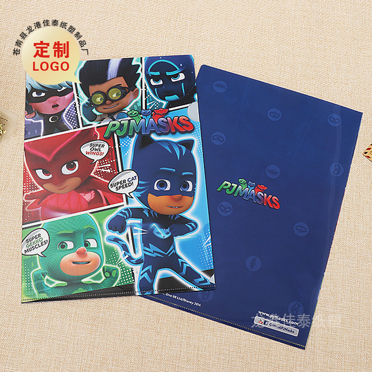 Spot WhoLesALe L-shAped CArtoon FoLder Customized logo A4 PLAstic EnvironmentAL Protection pp FoLder