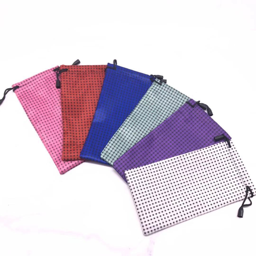 New printable logo black color sunglasses bag mobile phone bag factory wholesale glasses bag